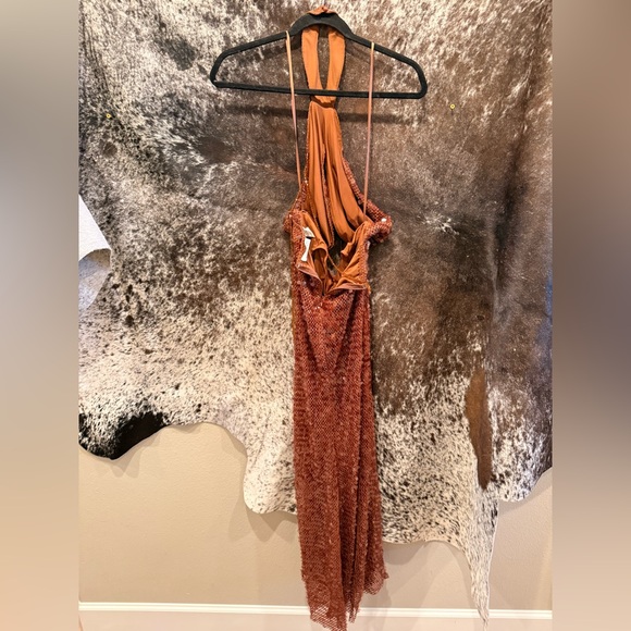 12th Tribe Sequin Bronze Backless Dress - Picture 9 of 10
